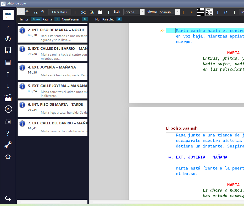 Editor de guions web
