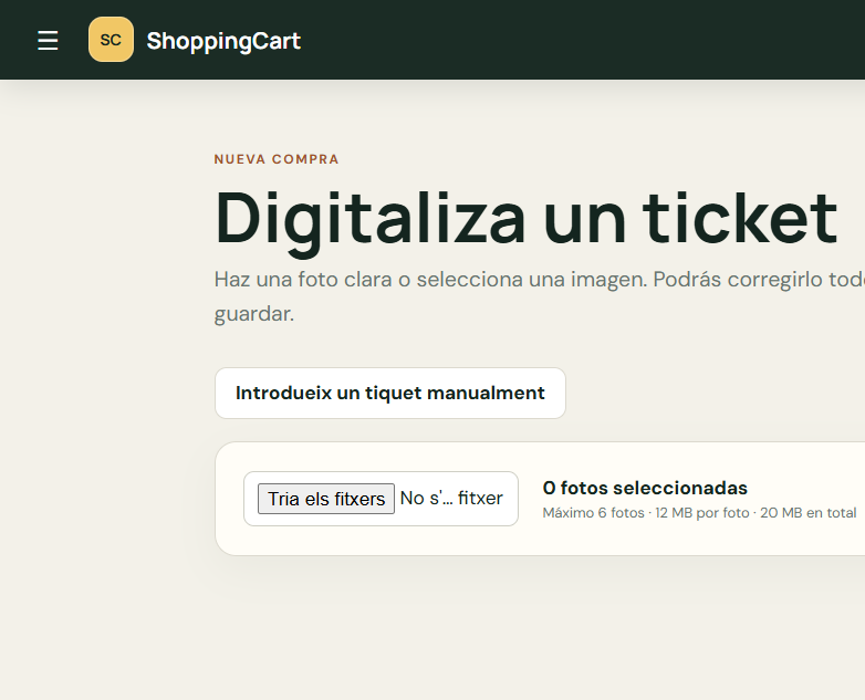 Gestiona la teva compra diària. Escaneja els tickets de compra i controla les teves compres